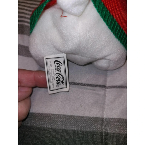 Coca Cola Bean Bag Polar Bear Plush Stuffed Toy With Coca Cola Sweater & Bottle - Picture 4 of 6